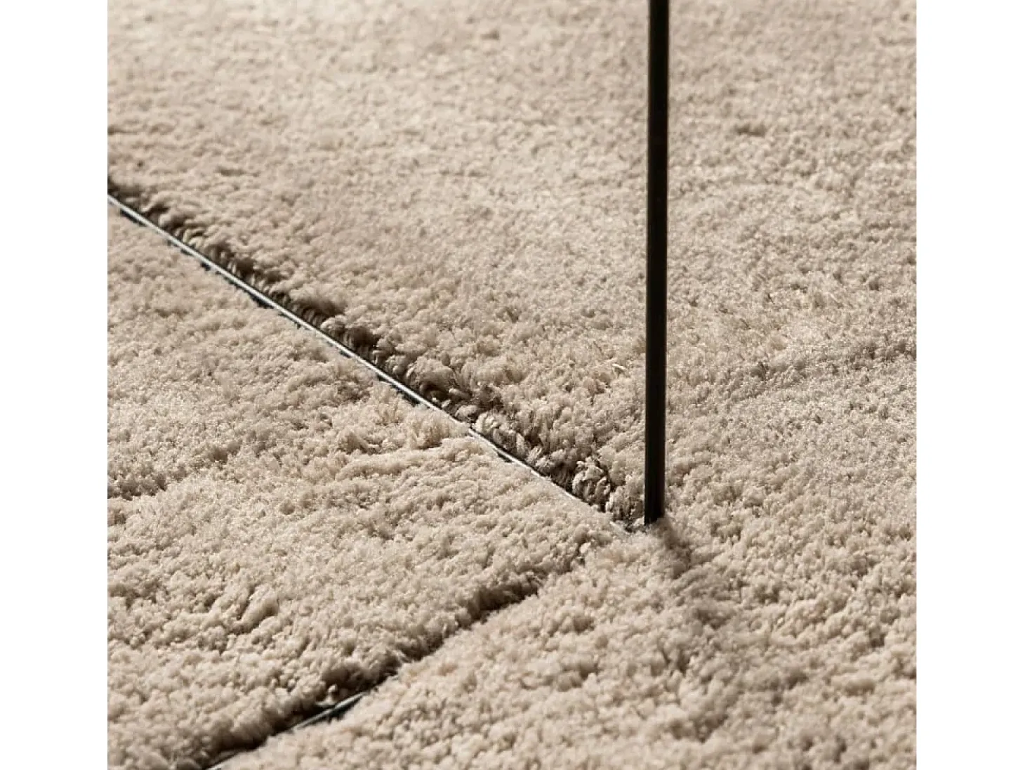 Alfombra de pelo corto suave lavable HUARTE arena Ø 100 cm