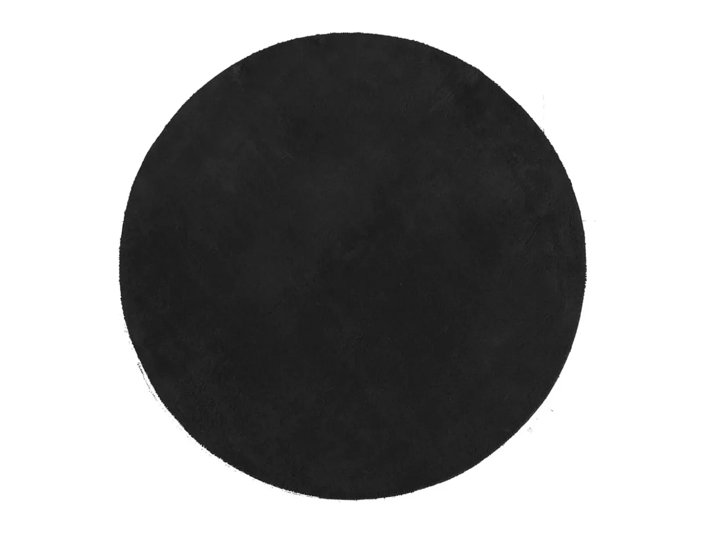 Alfombra de pelo corto suave lavable HUARTE negro Ø 80 cm ES23627