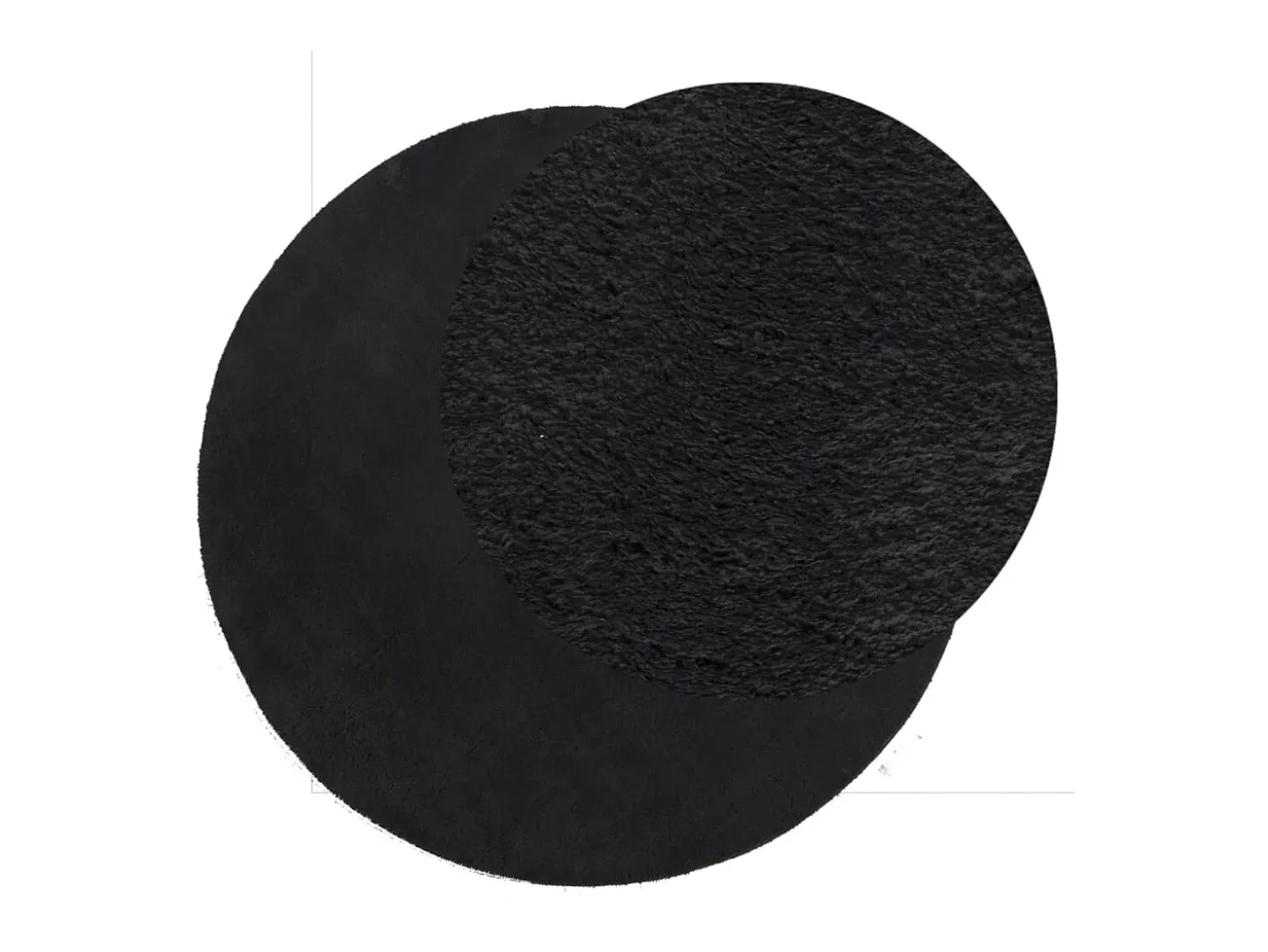 Alfombra de pelo corto suave lavable HUARTE negro Ø 80 cm ES23627