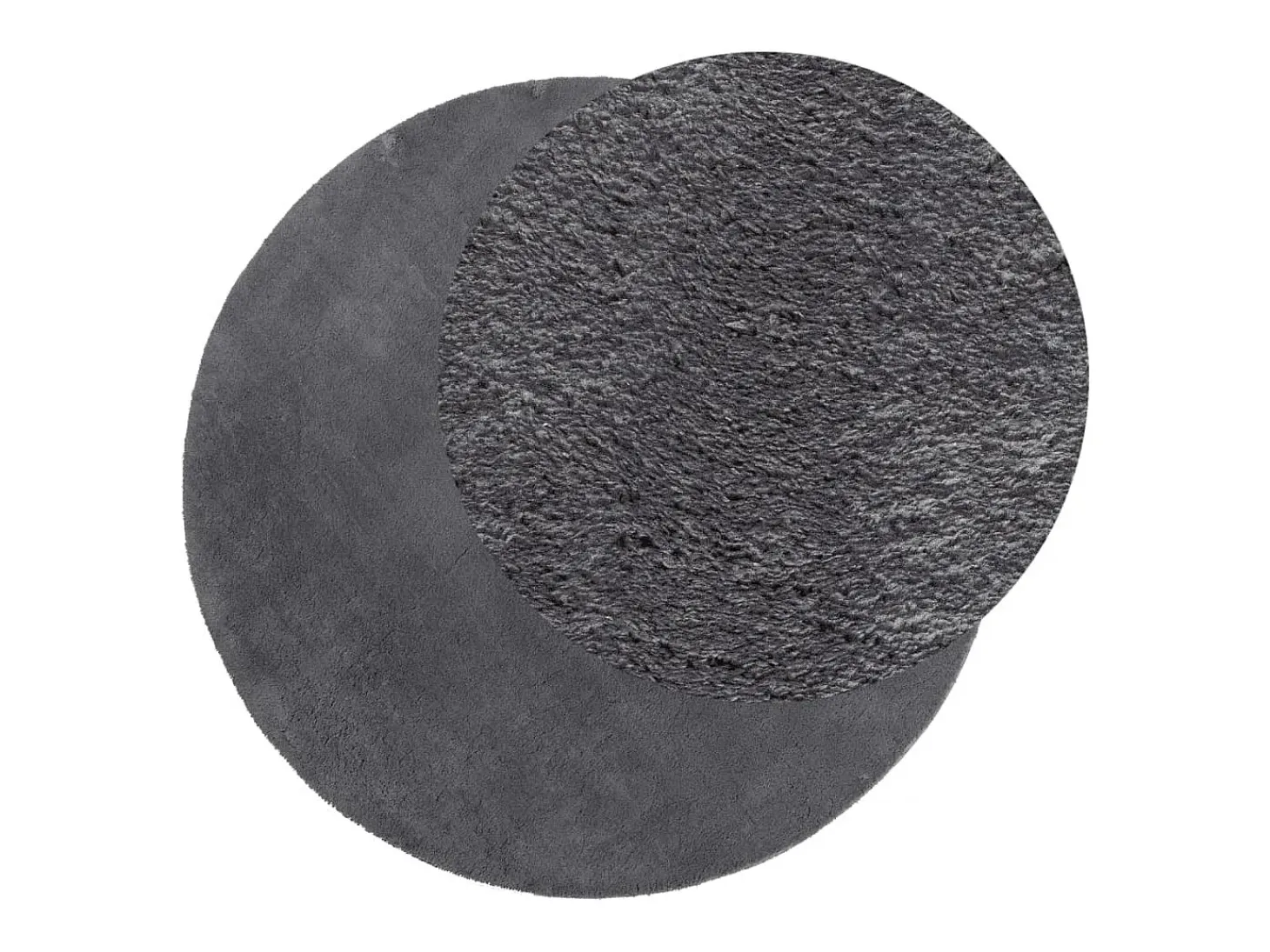 Alfombra de pelo corto suave y lavable gris antracita Ø 120 cm