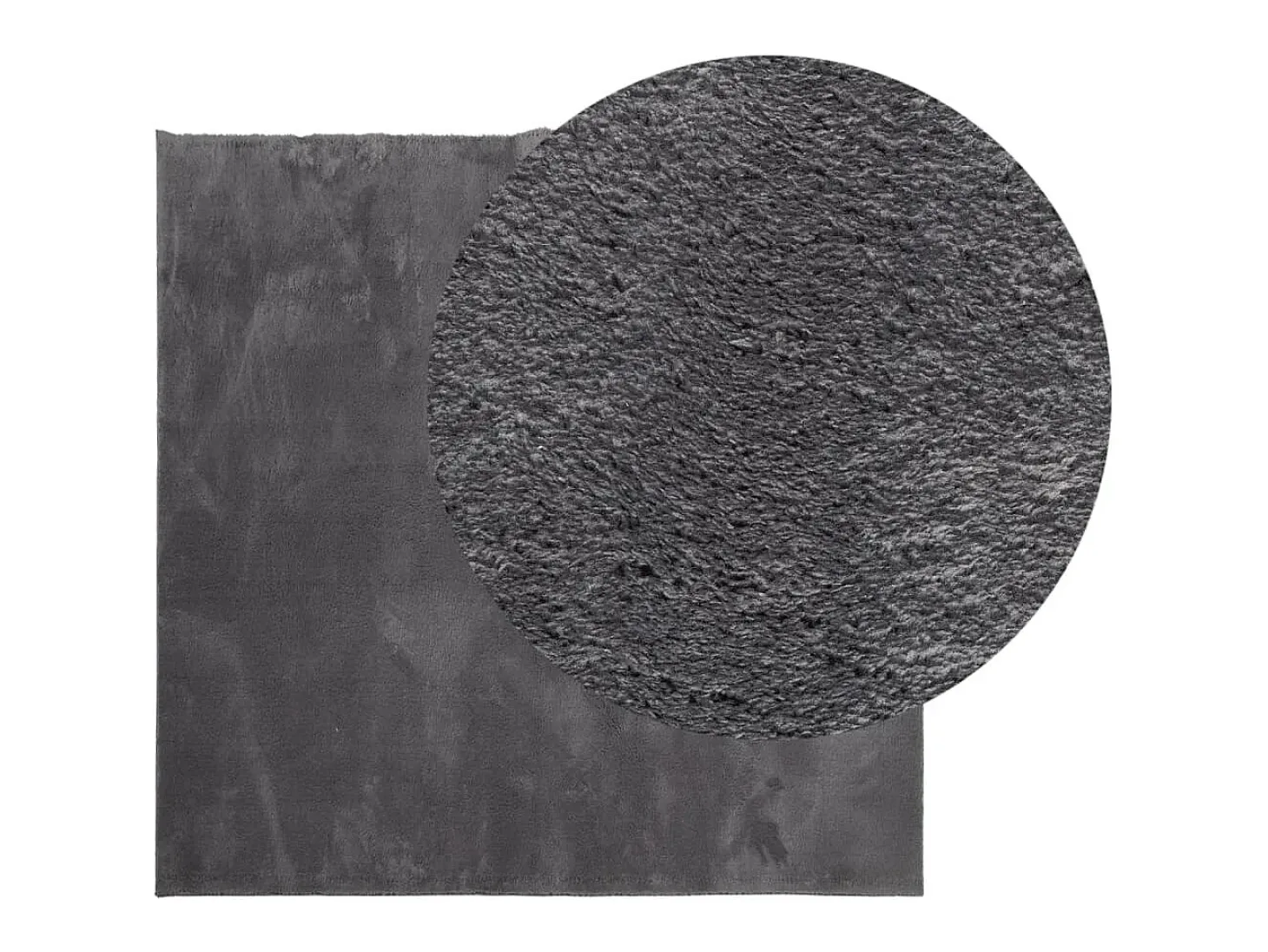 Alfombra de pelo corto suave lavable HUARTE antracita 120x120cm ES82907