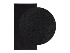 Alfombra de pelo corto suave lavable HUARTE negro 100x200 cm ES70551