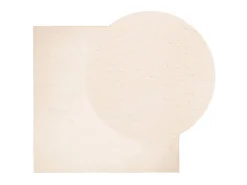 Alfombra de pelo corto suave lavable HUARTE beige 120x120 cm ES53414
