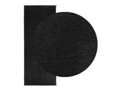 Alfombra de pelo corto suave lavable HUARTE negro 80x200 cm ES85456