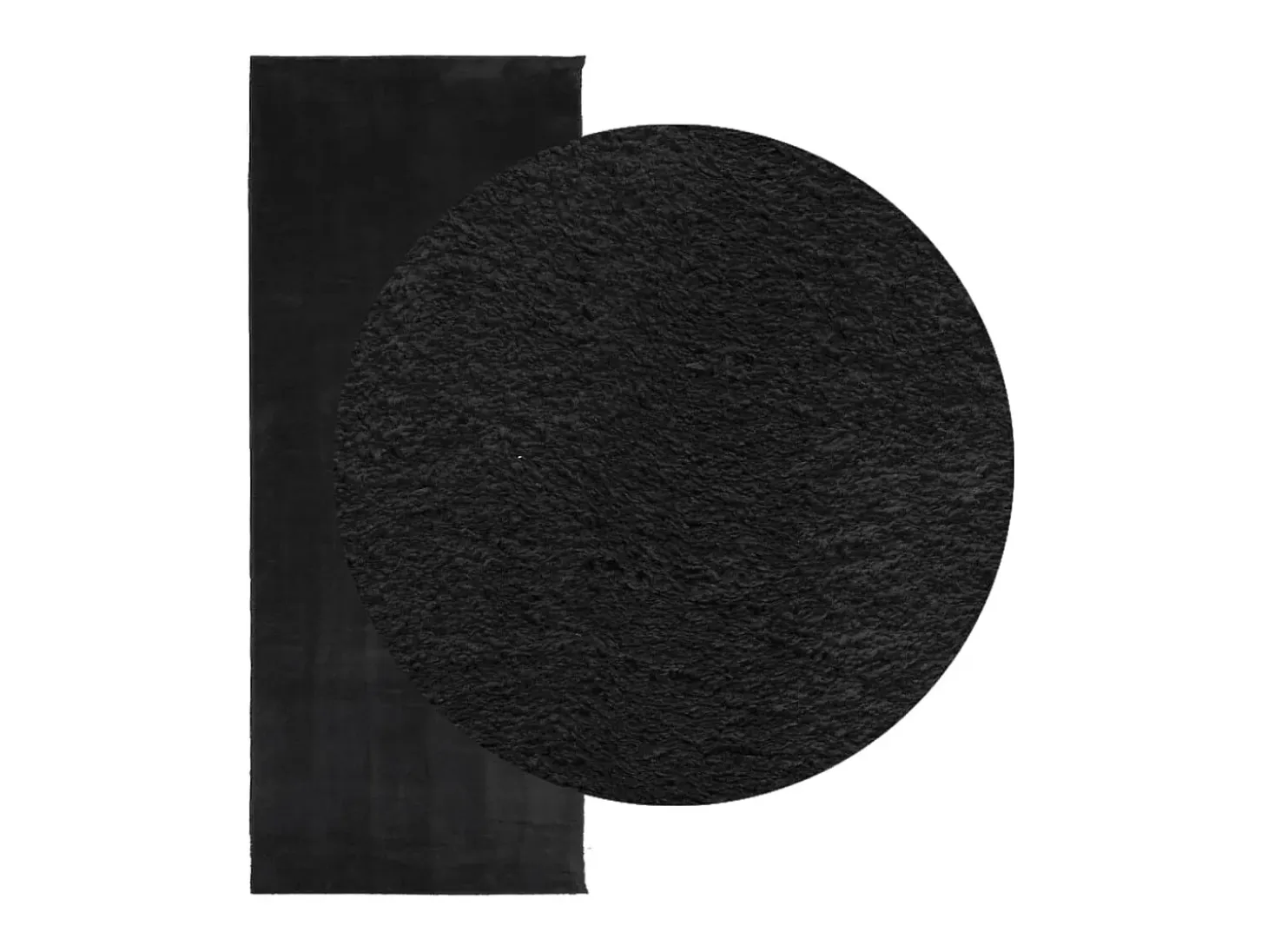 Alfombra de pelo corto suave lavable HUARTE negro 80x200 cm ES85456