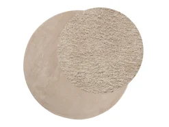 Alfombra de pelo corto suave lavable HUARTE arena Ø 80 cm ES51141