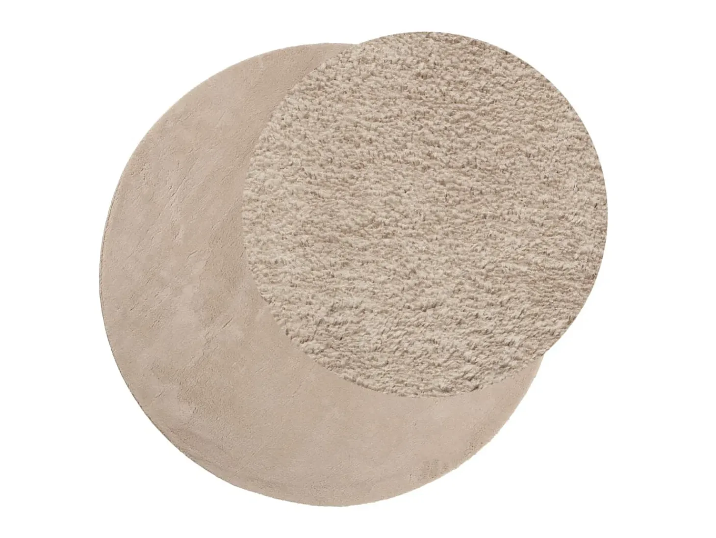 Alfombra de pelo corto suave lavable HUARTE arena Ø 80 cm ES51141