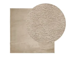 Alfombra de pelo corto suave lavable HUARTE arena 120x120 cm ES34448