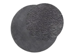 Alfombra de pelo corto suave lavable HUARTE antracita Ø 80 cm ES91892