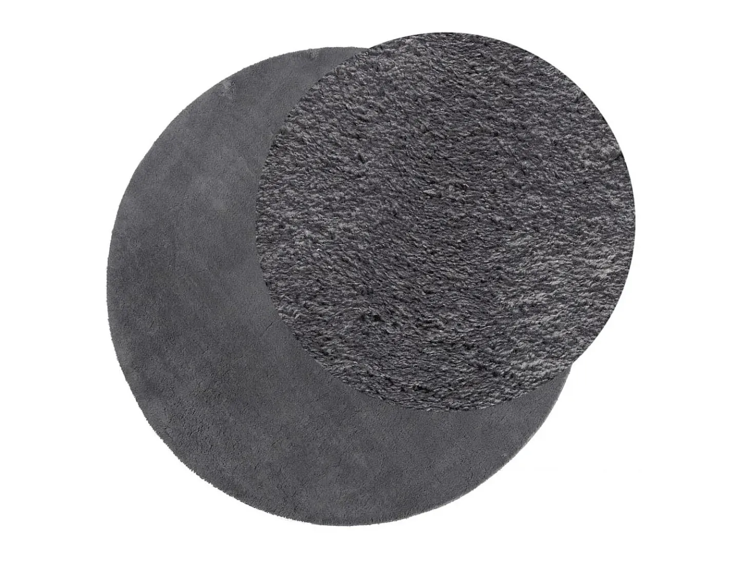 Alfombra de pelo corto suave lavable HUARTE antracita Ø 80 cm ES91892