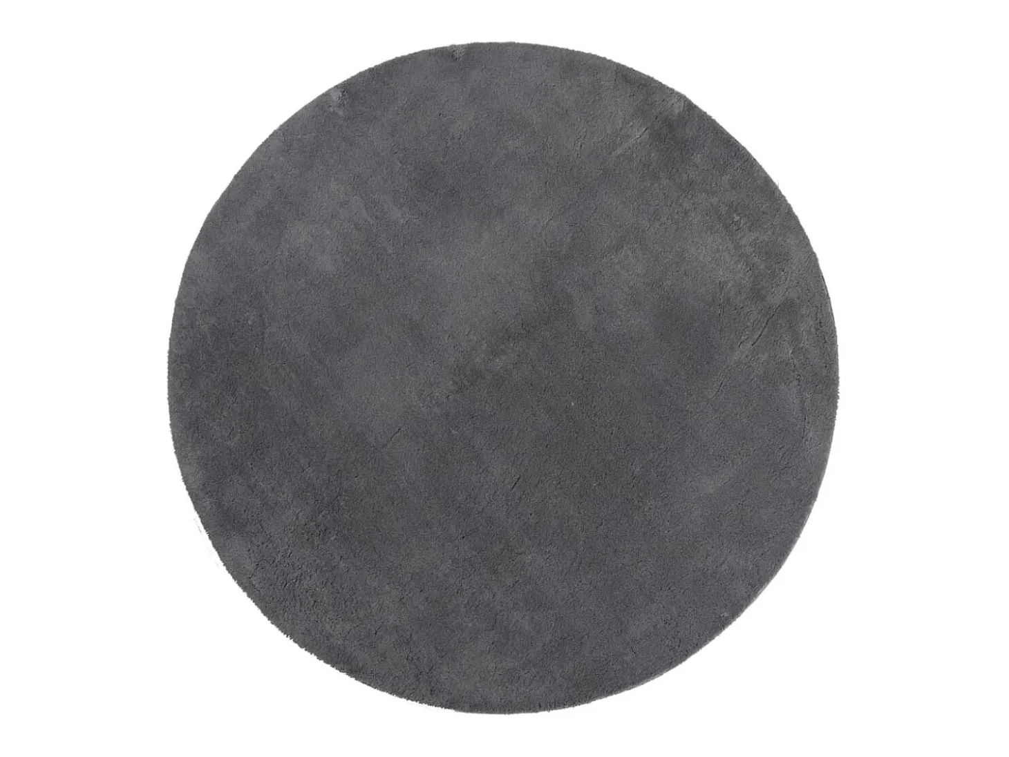 Alfombra de pelo corto suave y lavable gris antracita Ø 80 cm