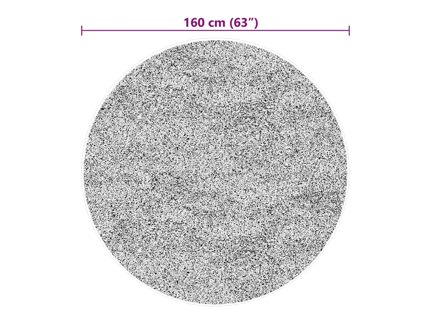 Alfombra de pelo corto suave lavable HUARTE negro Ø 160 cm