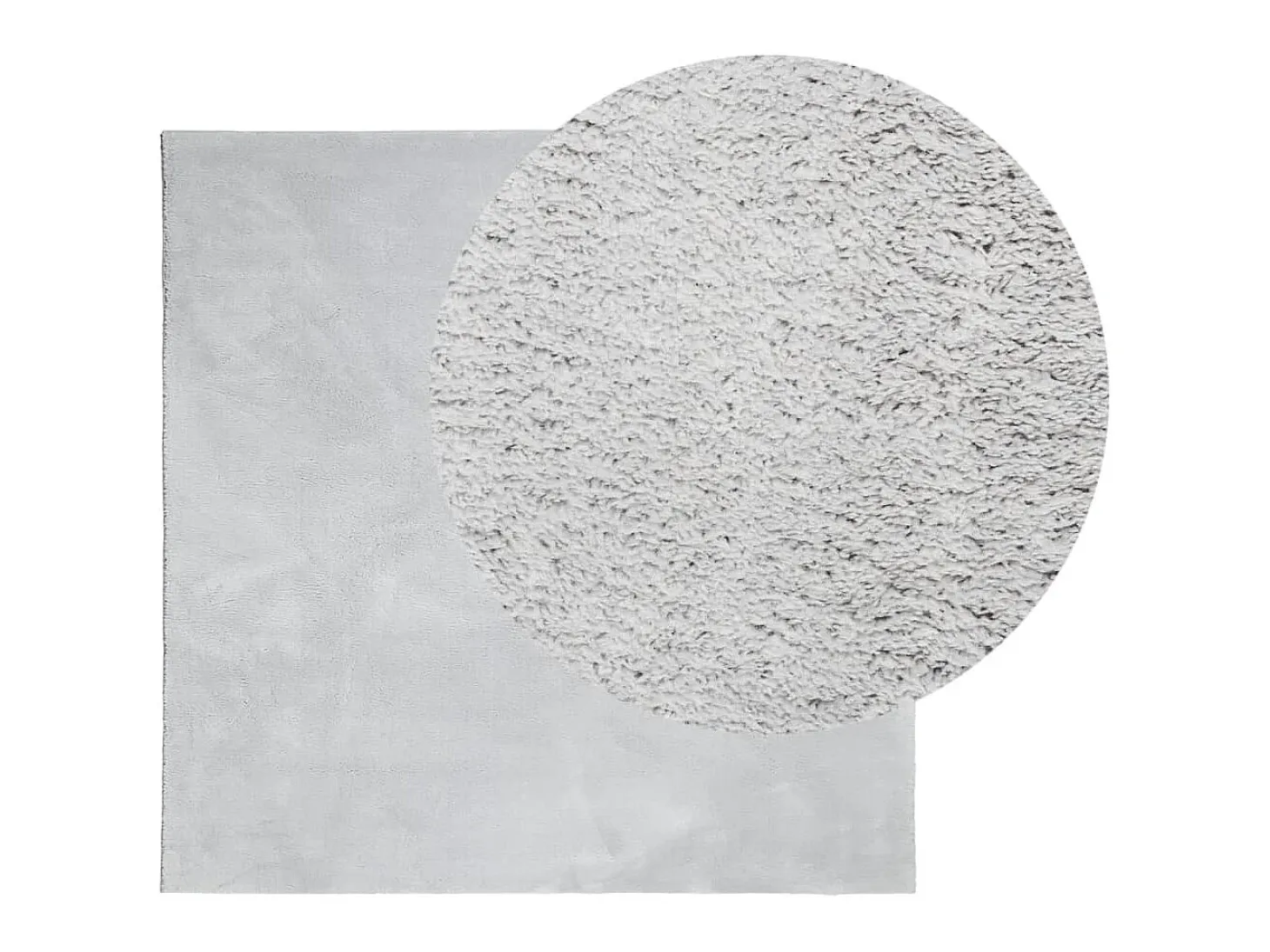 Alfombra de pelo corto suave lavable HUARTE gris 200x200 cm ES55269