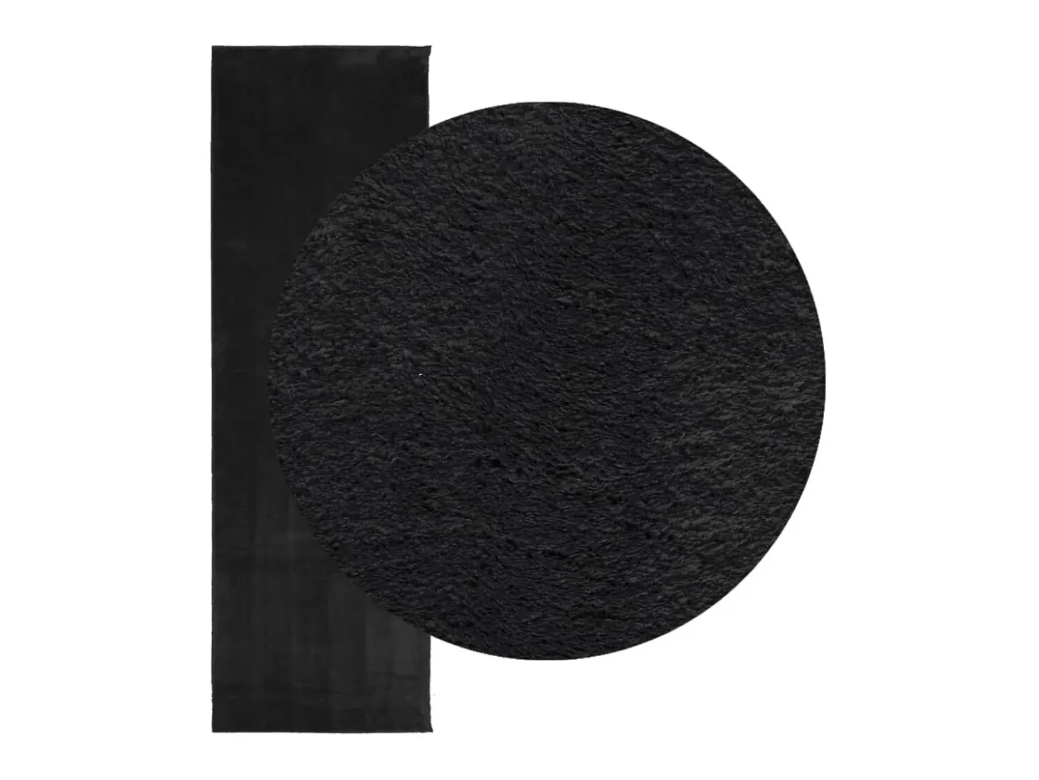 Alfombra de pelo corto suave lavable HUARTE negro 80x250 cm ES18764