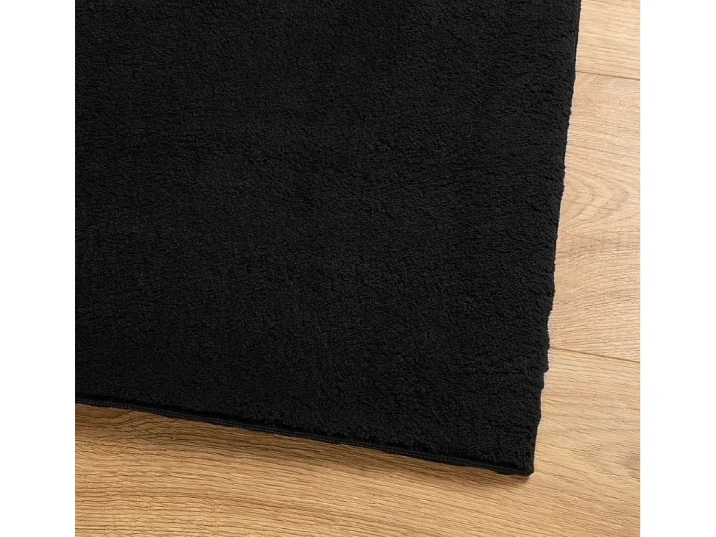 Alfombra de pelo corto suave lavable HUARTE negro 80x250 cm ES18764