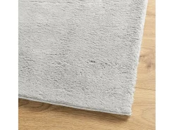 Alfombra de pelo corto suave lavable HUARTE gris 80x250 cm ES24278