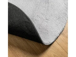 Alfombra de pelo corto suave lavable HUARTE gris Ø 160 cm ES31348