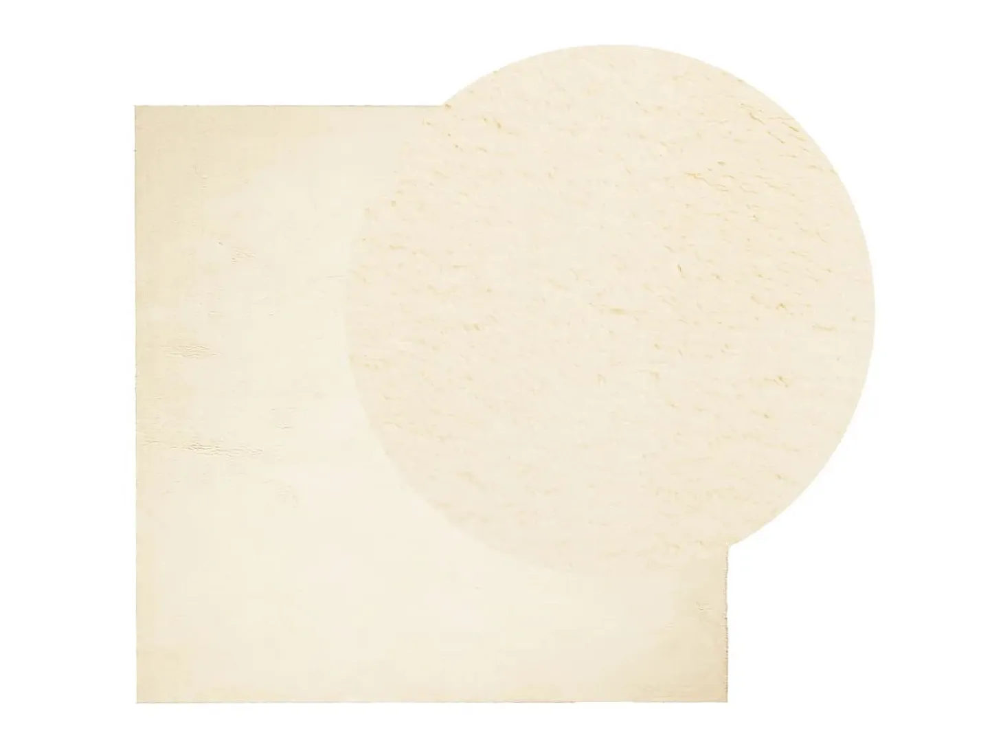 Alfombra de pelo corto suave lavable HUARTE crema 200x200 cm ES79419
