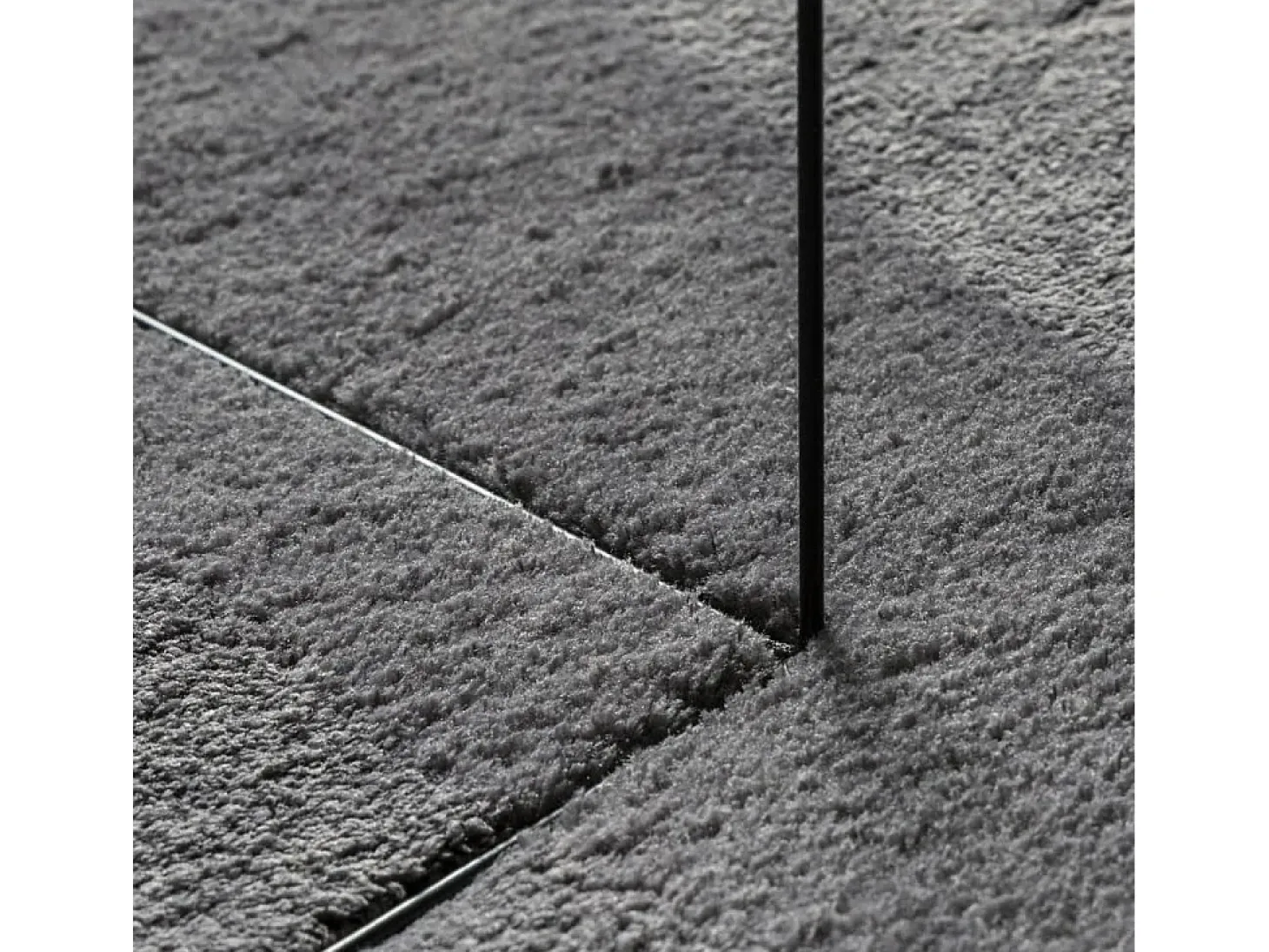 Alfombra de pelo corto suave y lavable gris antracita Ø 200 cm