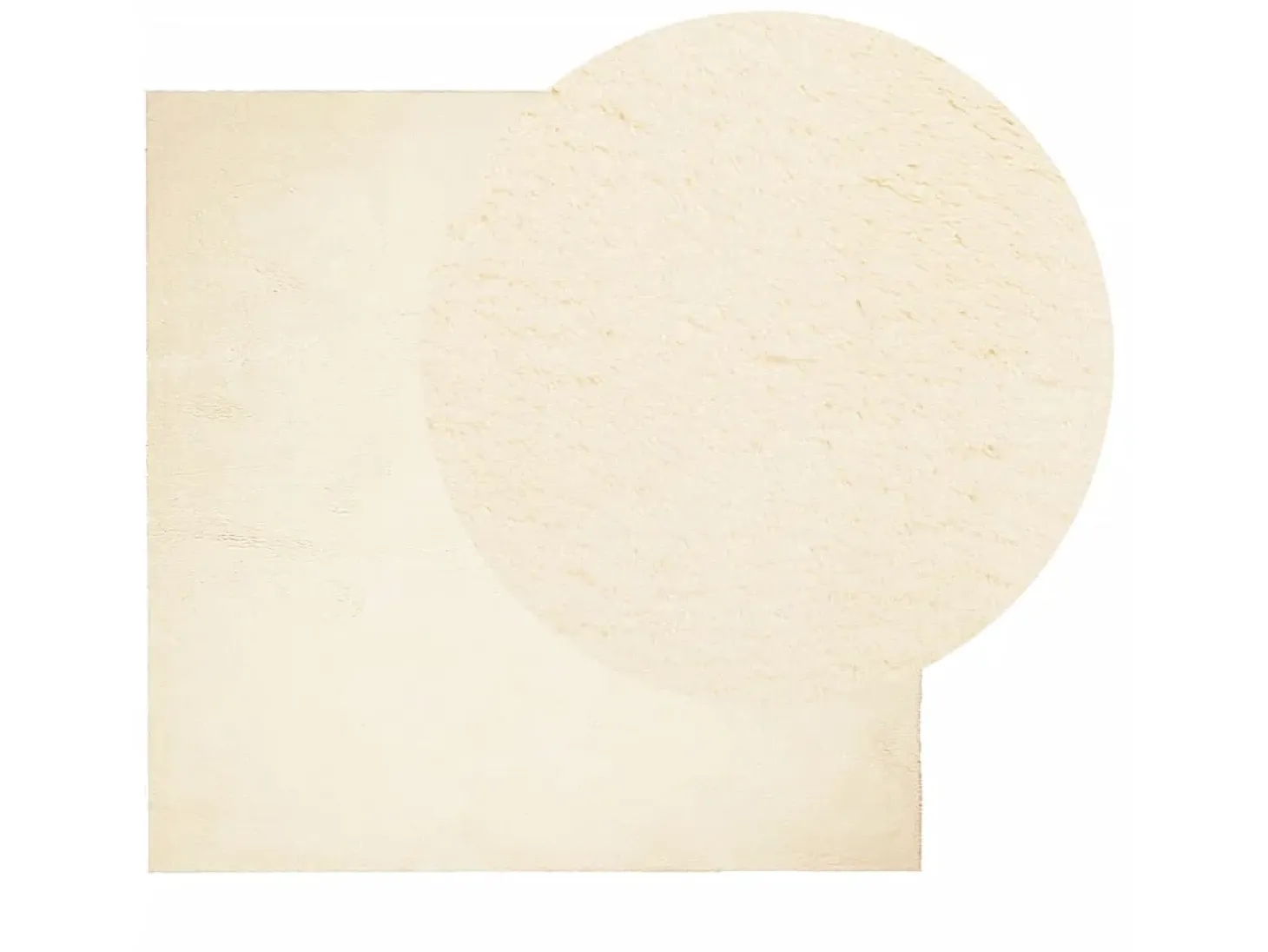 Alfombra de pelo corto suave lavable HUARTE crema 120x120 cm ES43880