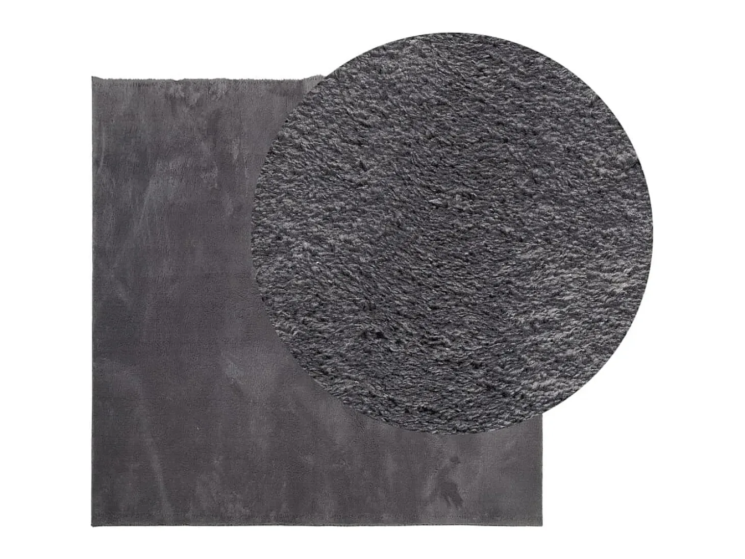 Alfombra de pelo corto suave lavable HUARTE antracita 240x240cm ES87845