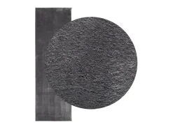 Alfombra de pelo corto suave lavable HUARTE antracita 80x250 cm ES35491