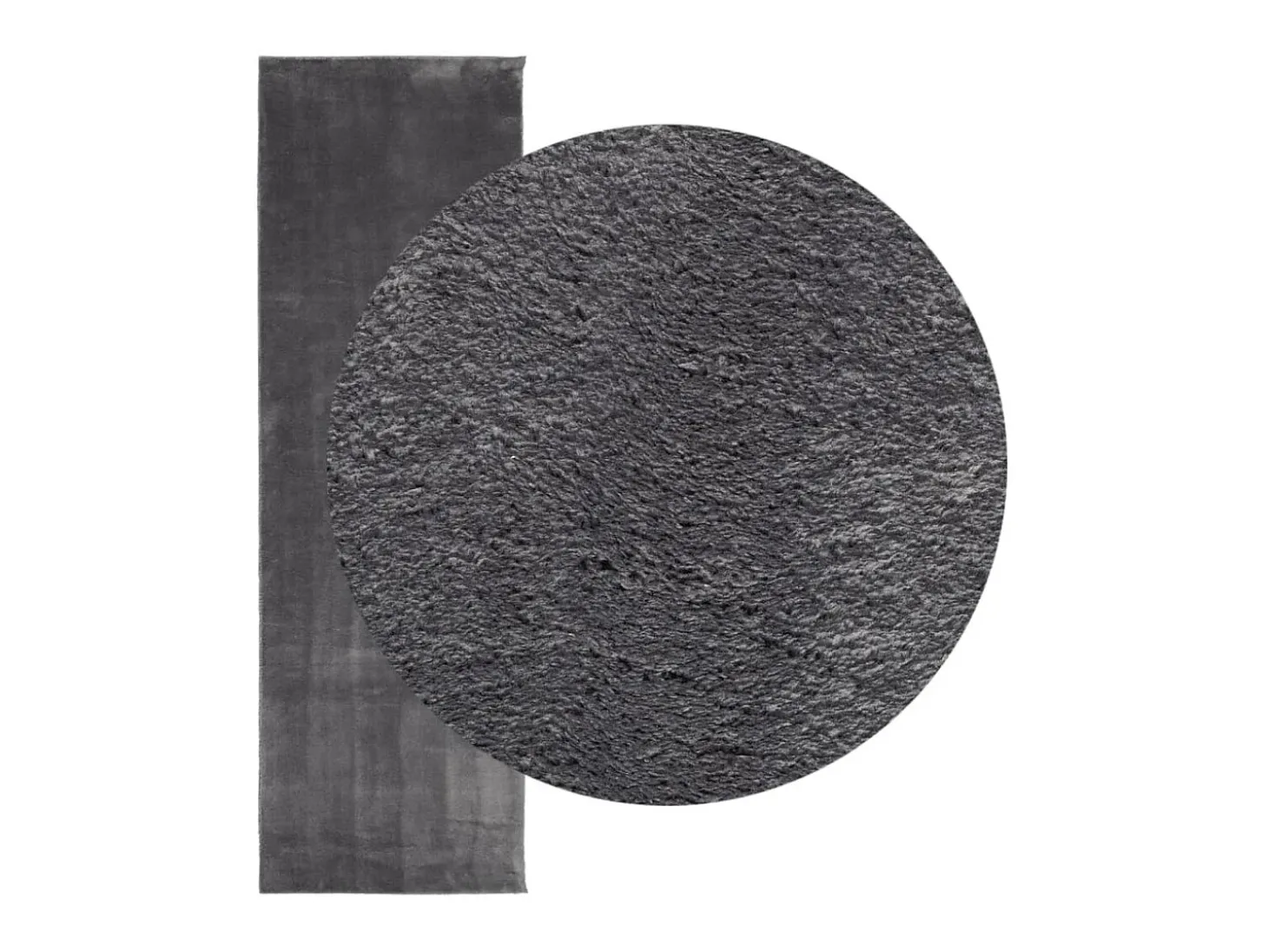 Alfombra de pelo corto suave lavable HUARTE antracita 80x250 cm ES35491