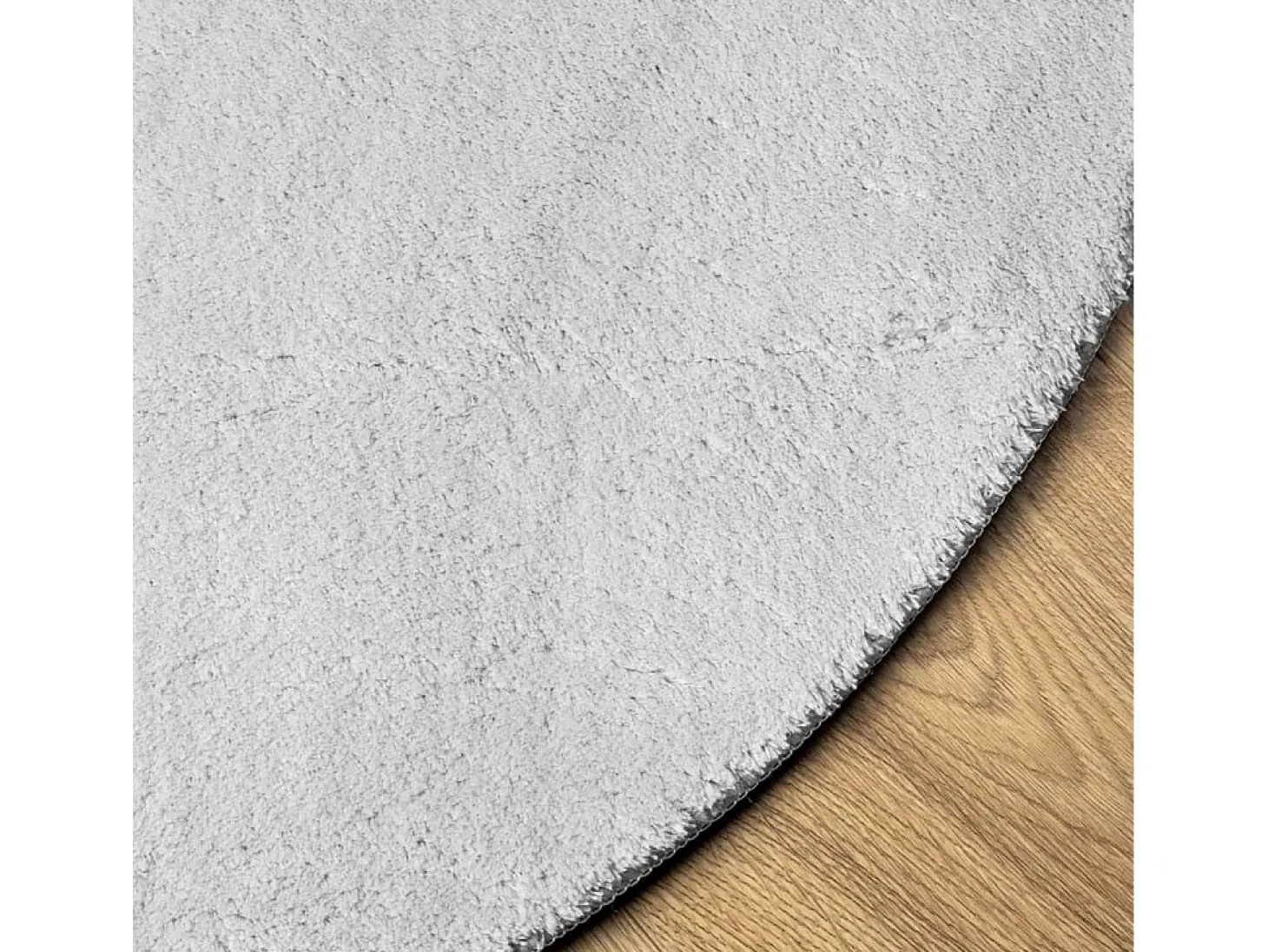 Alfombra de pelo corto suave lavable HUARTE gris Ø 100 cm