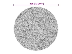 Alfombra de pelo corto suave lavable HUARTE gris Ø 100 cm