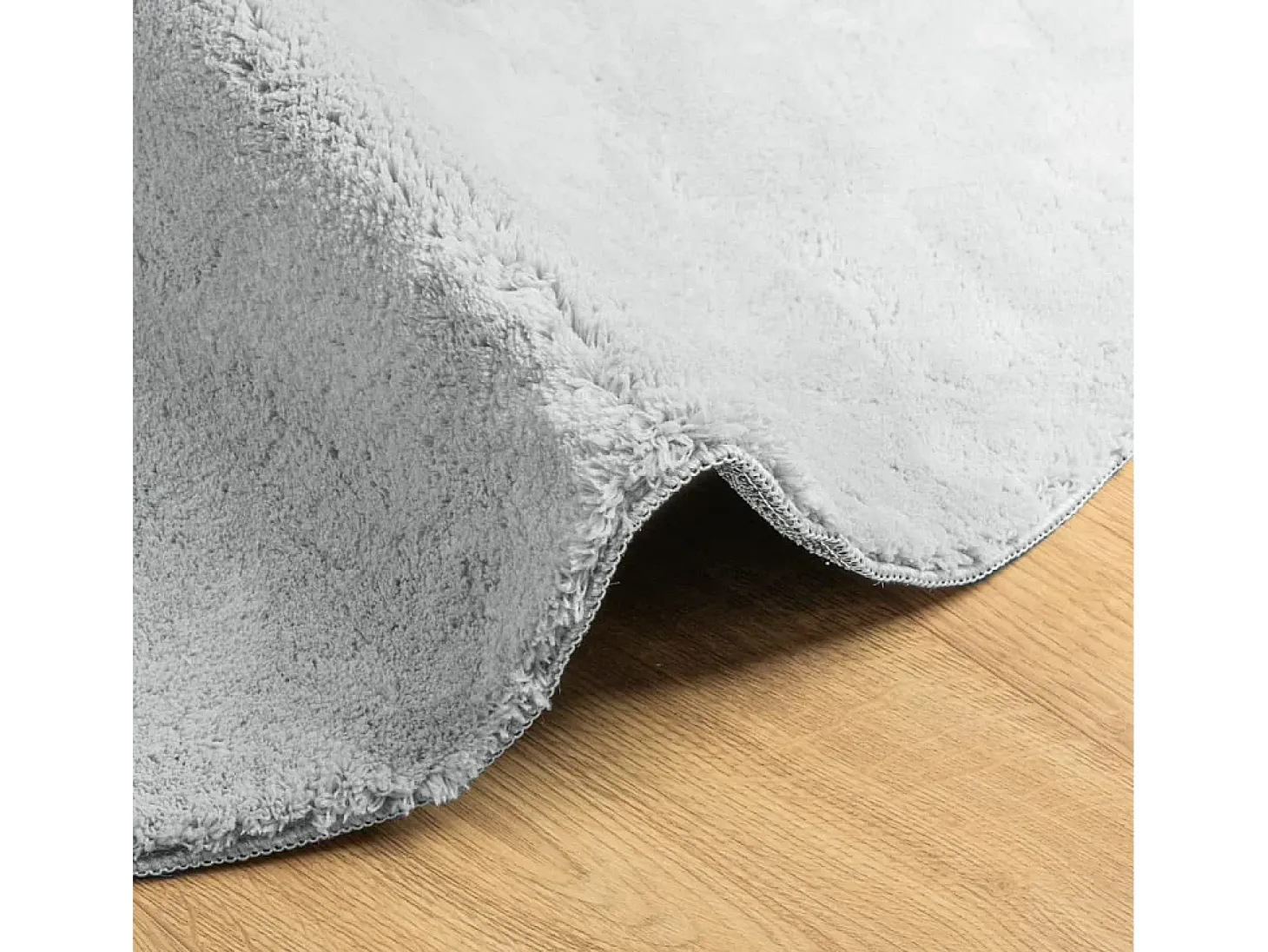 Alfombra de pelo corto suave lavable HUARTE gris Ø 100 cm