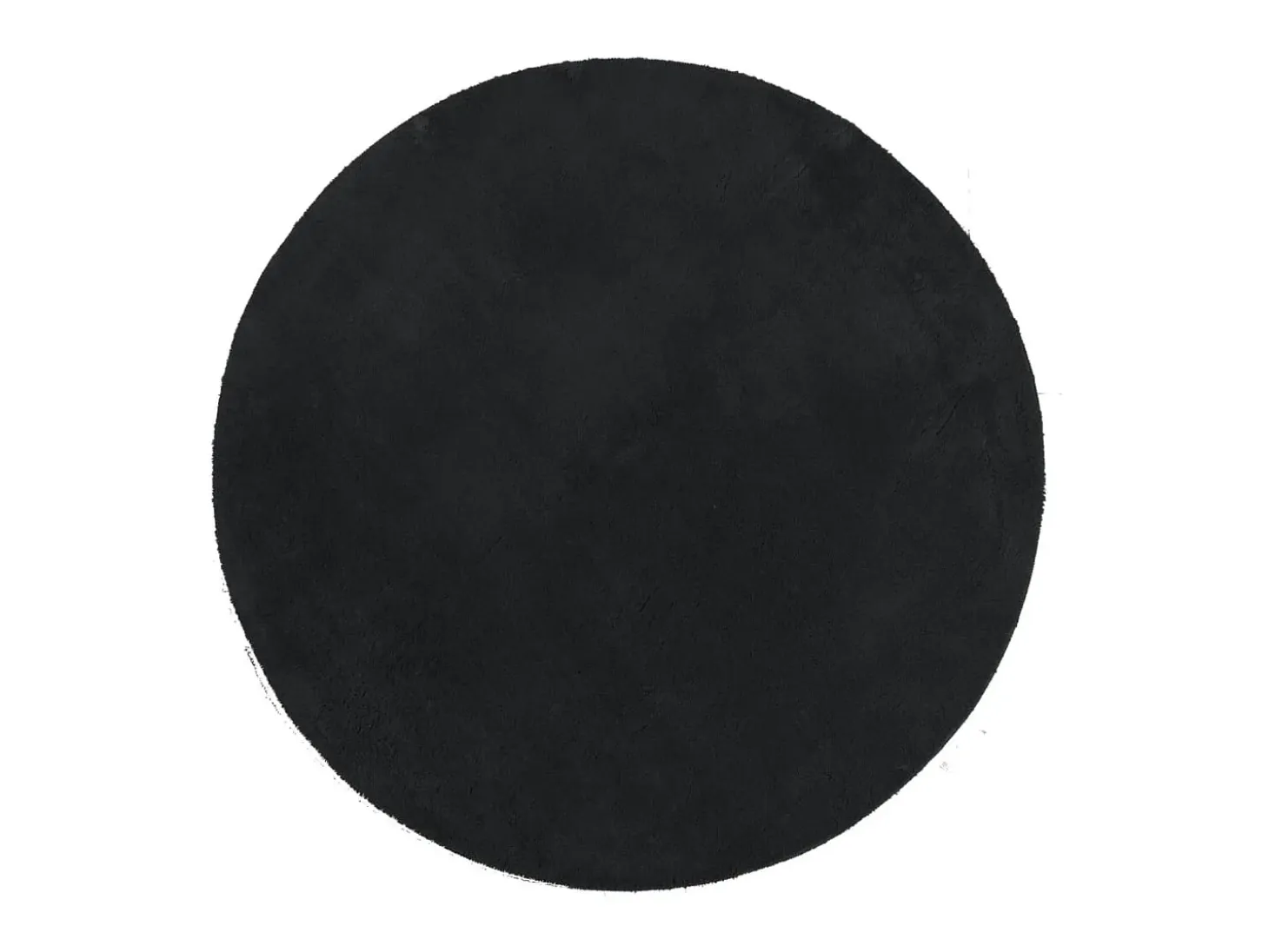 Alfombra de pelo corto suave lavable HUARTE negro Ø 160 cm ES37515