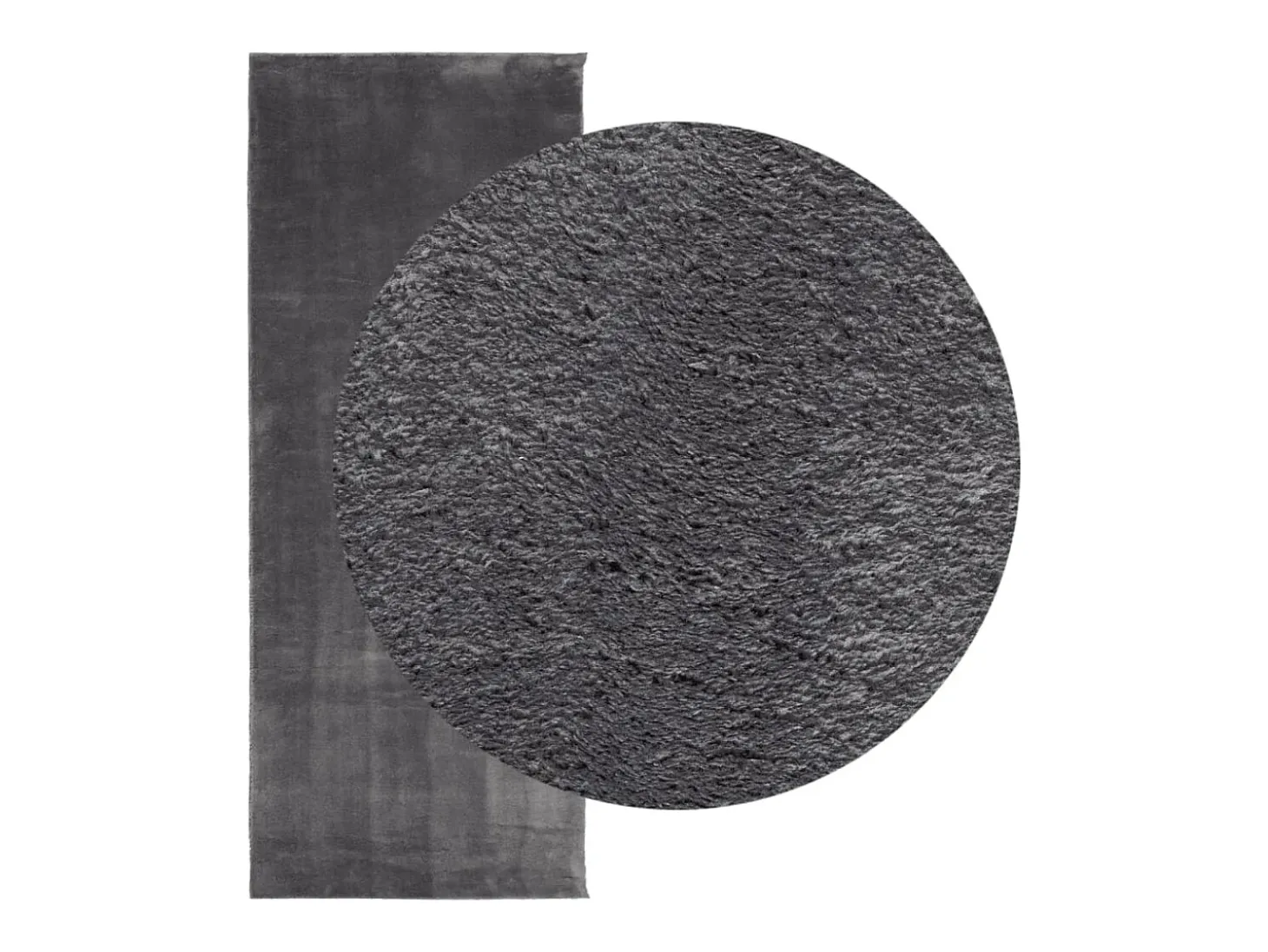 Alfombra de pelo corto suave lavable HUARTE antracita 80x200 cm ES65904