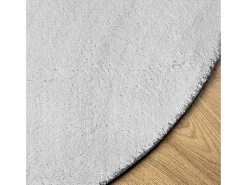 Alfombra de pelo corto suave lavable HUARTE gris Ø 120 cm
