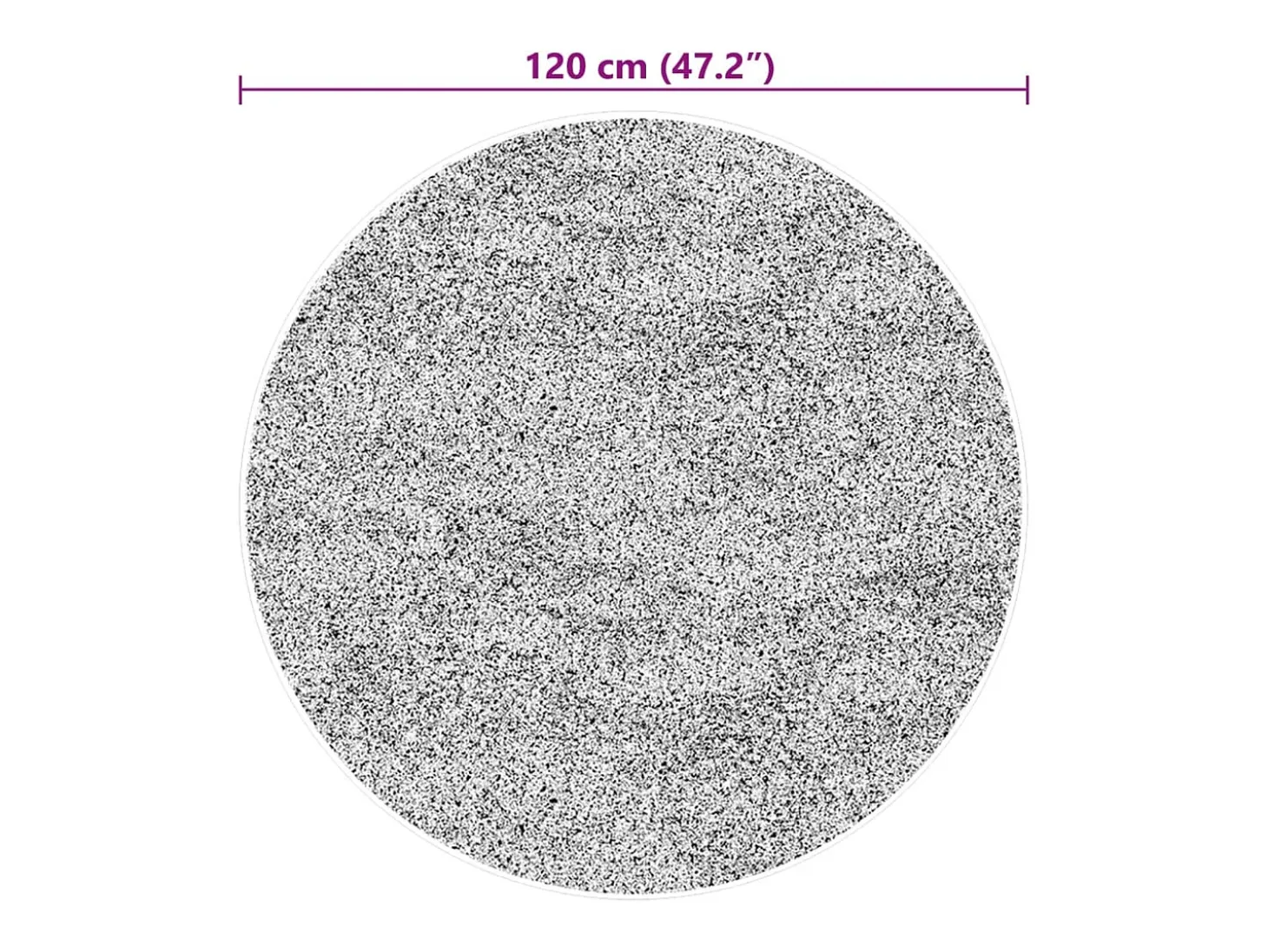Alfombra de pelo corto suave lavable HUARTE gris Ø 120 cm