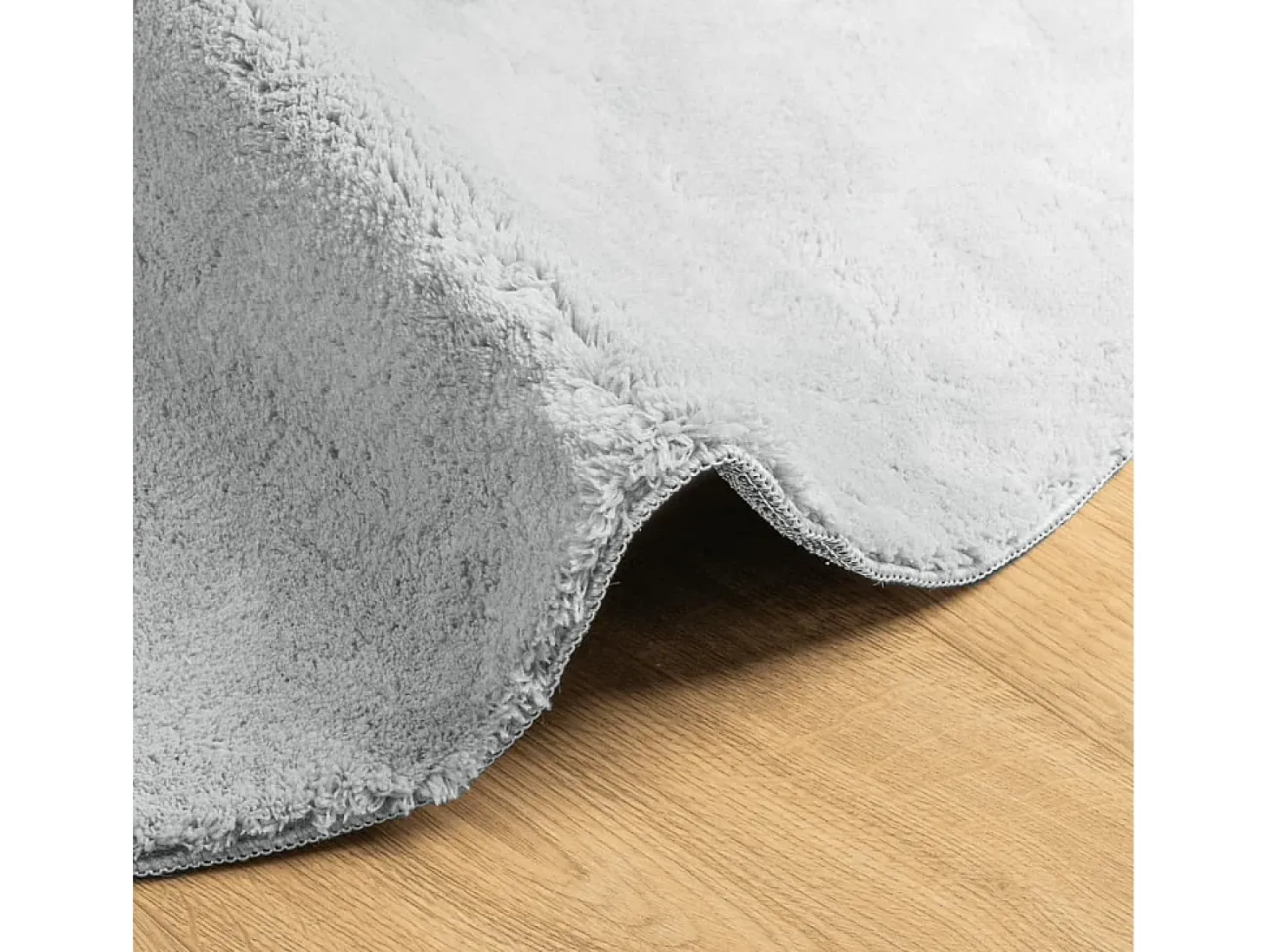 Alfombra de pelo corto suave lavable HUARTE gris Ø 120 cm
