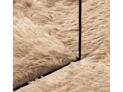 Alfombra de pelo largo beige NAVARRA 120x120 cm poliéster