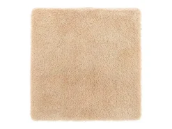 Alfombra de pelo largo beige NAVARRA 120x120 cm poliéster