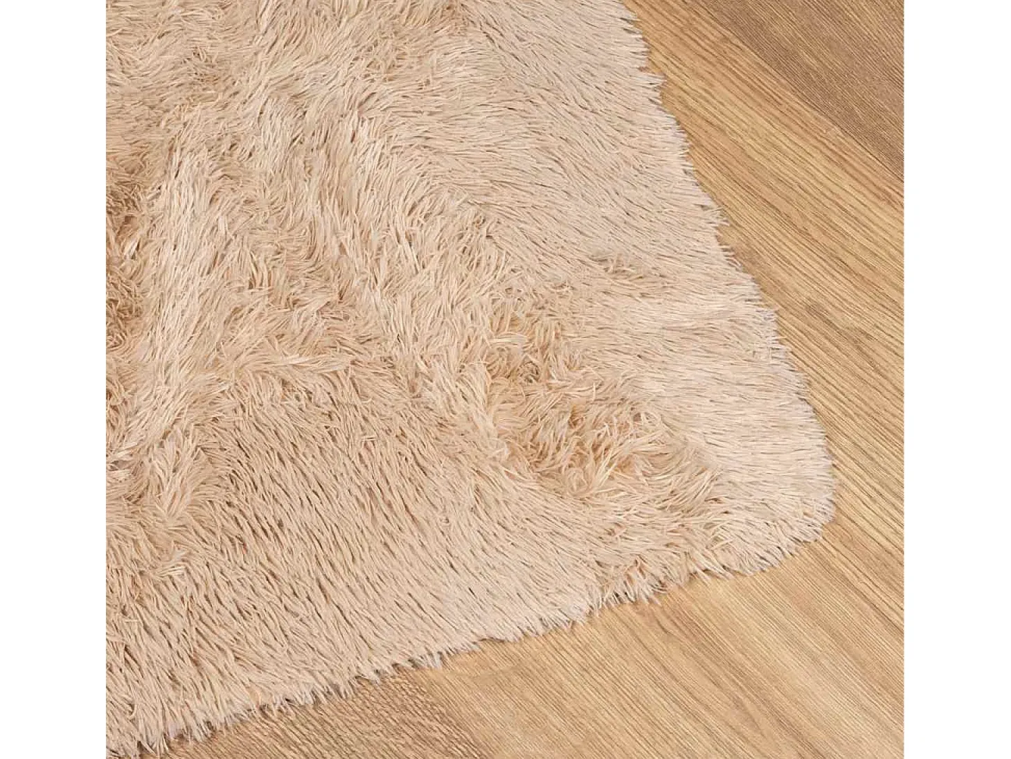 Alfombra de pelo largo beige NAVARRA 160x160 cm poliéster