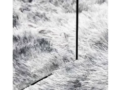 Alfombra de pelo largo gris plata NAVARRA 200x290 cm