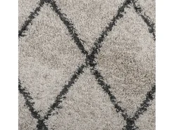 Alfombra de pelo largo moderna beige y antracita Ø 80 cm