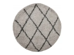 Alfombra de pelo largo moderna beige y antracita Ø 100 cm