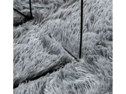 Alfombra de pelo largo NAVARRA gris claro 120x120 cm