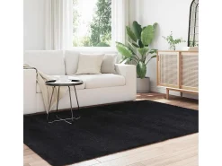 Alfombra de pelo largo negra NAVARRA 160x230 cm poliéster