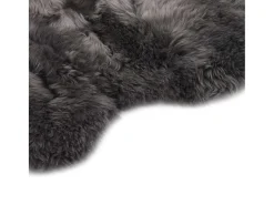 Alfombra de piel de oveja gris claro 60x90 cm