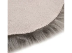 Alfombra de piel de oveja sintética gris claro 60x90 cm