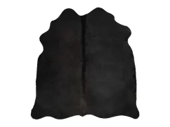 Alfombra de piel de vaca auténtica negra 150 x 170 cm