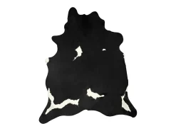 Alfombra de piel de vaca auténtica en blanco y negro 150 x 170 cm