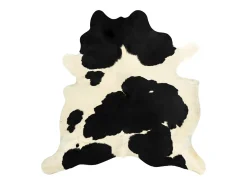 Alfombra de piel de vaca auténtica en blanco y negro 150 x 170 cm
