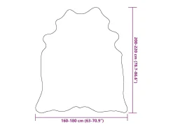 Alfombra de piel de vaca auténtica negra 180x220 cm