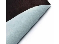 Alfombra de piel de vaca auténtica negra 180x220 cm